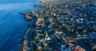 An aerial view of San Diego, one of the best places for flipping houses in California.